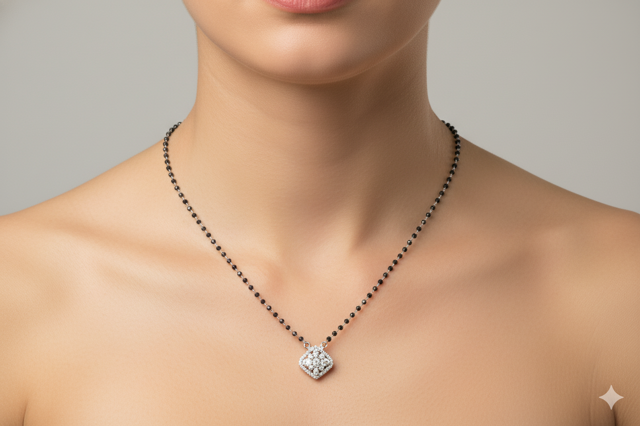 BlushAura Diamond Square Mangalsutra
