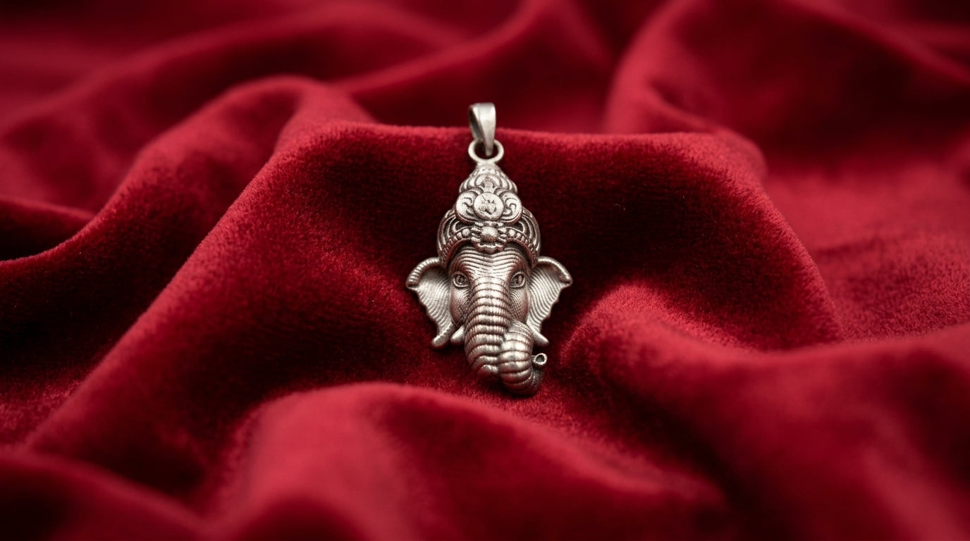 Divine Ganesha 925 Sterling Silver Pendant