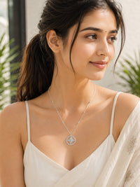 Chandrika Bloom Silver Pendant Necklace