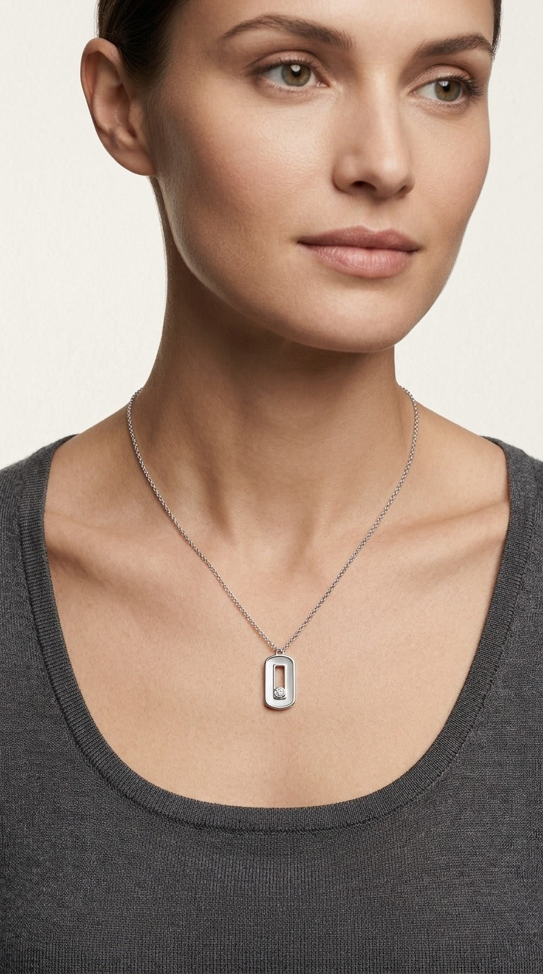 Veloura Halo Frame Necklace