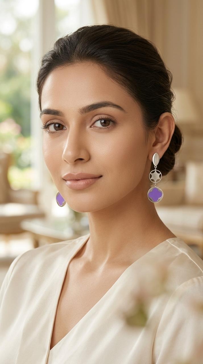 Veloura Violet Bloom Earrings