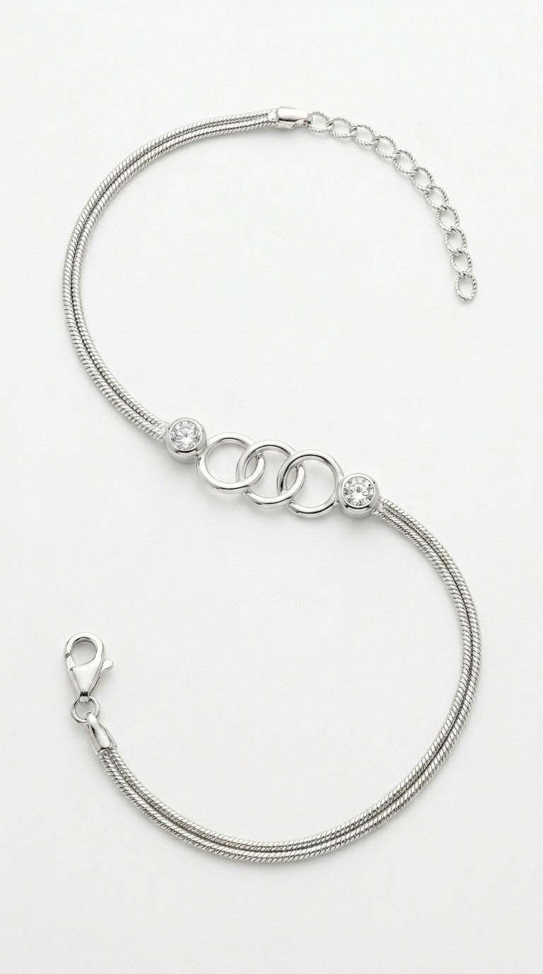 Infinity Glow Silver Anklet