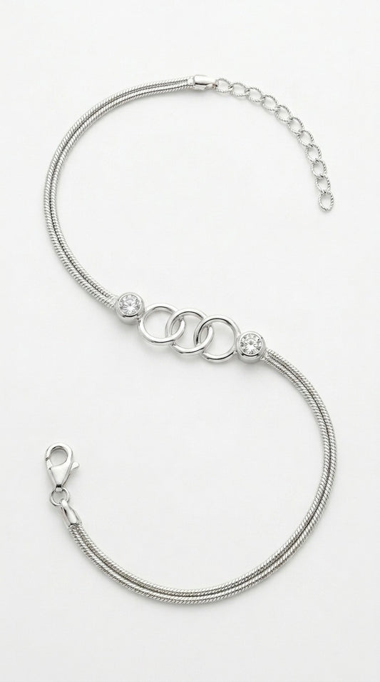 Infinity Glow Silver Anklet