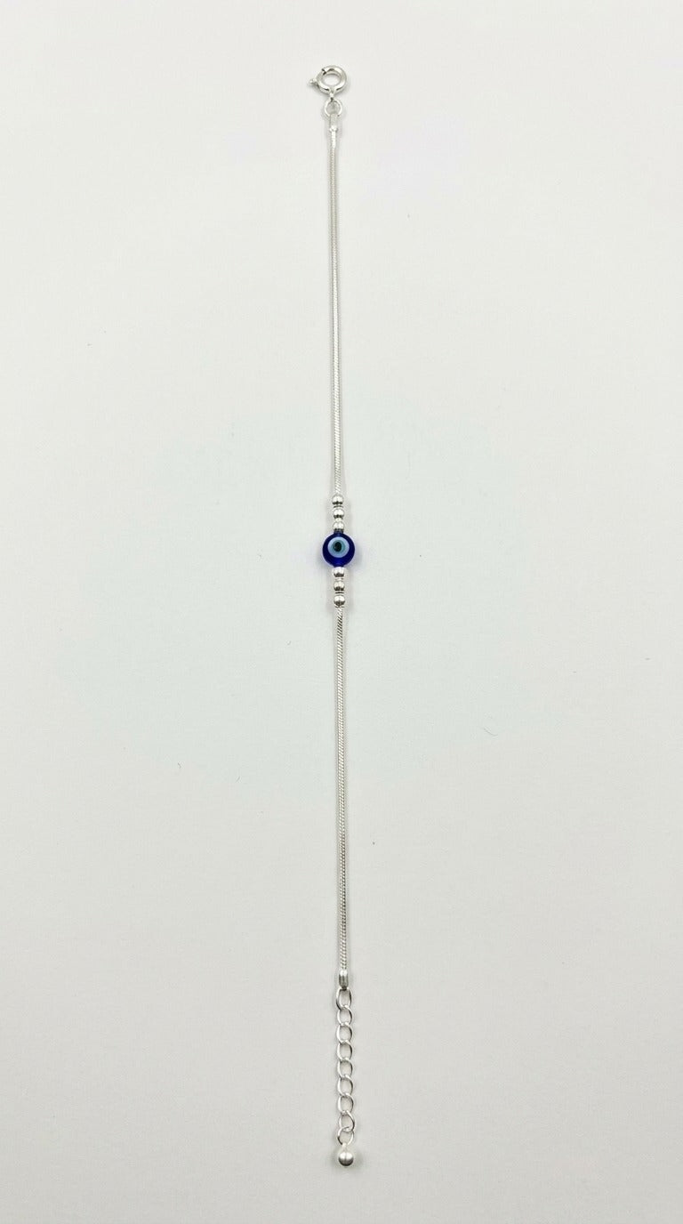 Evil Eye Serenity Silver Anklet