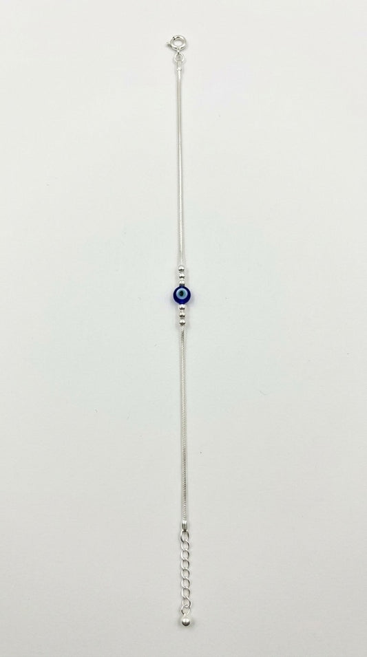 Evil Eye Serenity Silver Anklet