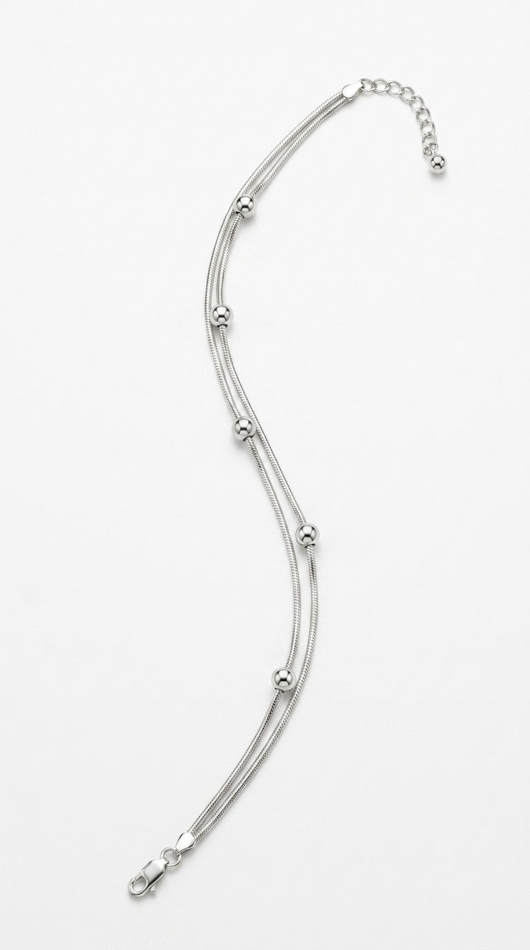 Silver Dew Drop Anklet