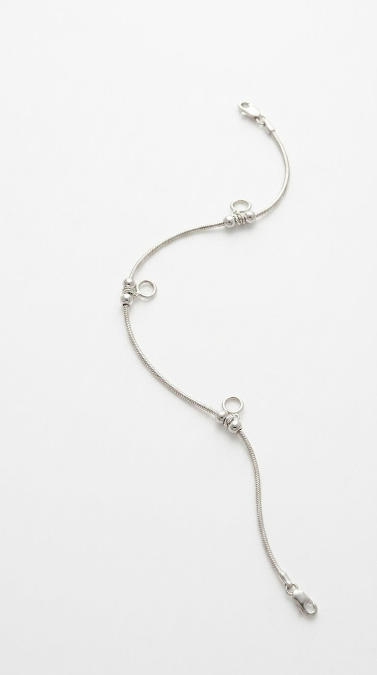 Luna Charm Silver Anklet