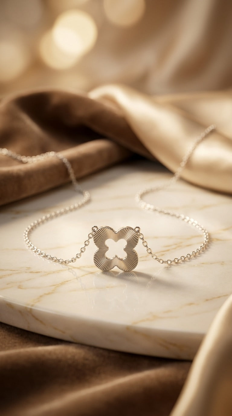 Luna Clover Sterling Silver Pendant Necklace
