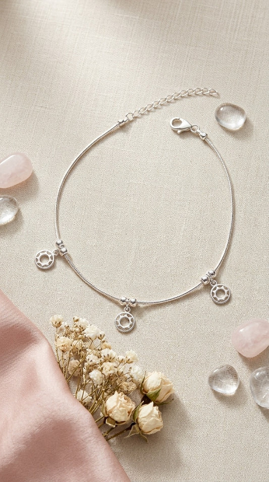 Celestial Charm Silver Anklet