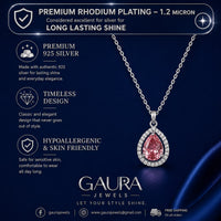 Gleaming Pink Gemstone Necklace For Women