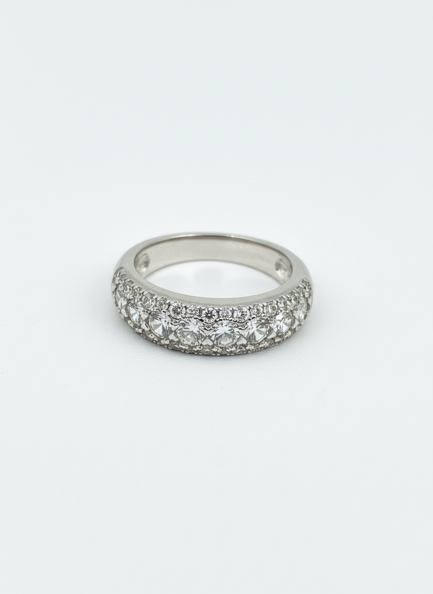 Luminara Pavé Silver Band Ring