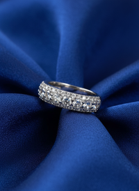 Luminara Pavé Silver Band Ring