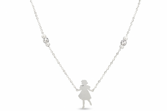 Little Girl Charm Silver Necklace