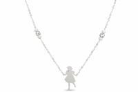 Little Girl Charm Silver Necklace
