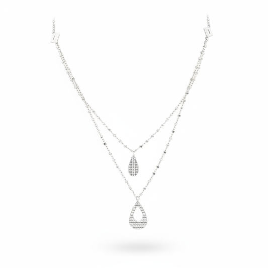 The Celestial Harmony Layered Silver Necklace