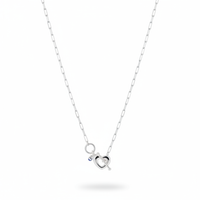 Dilrooh Silver Heart Link Necklace