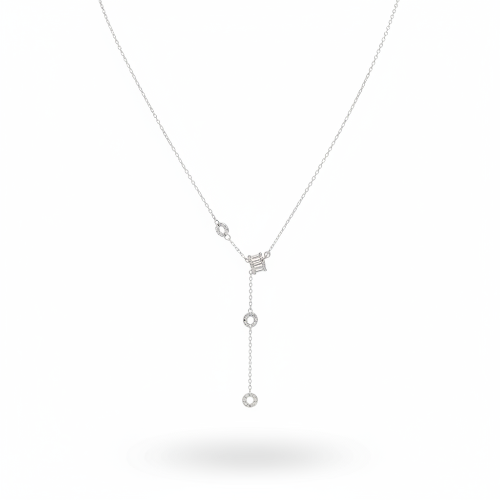 Nayra 925 Sterling Silver Drop Lariat Necklace