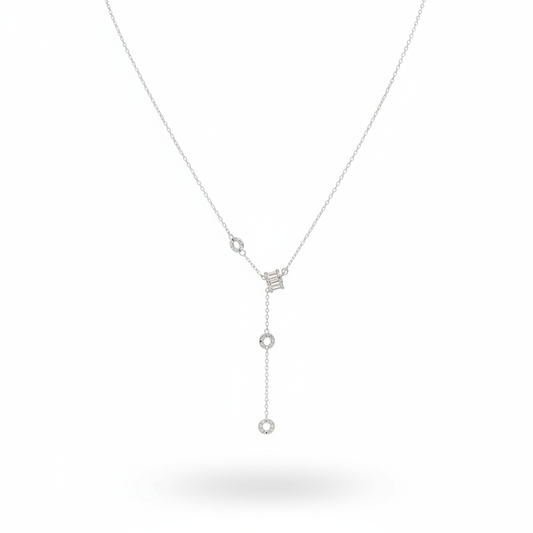Nayra 925 Sterling Silver Drop Lariat Necklace