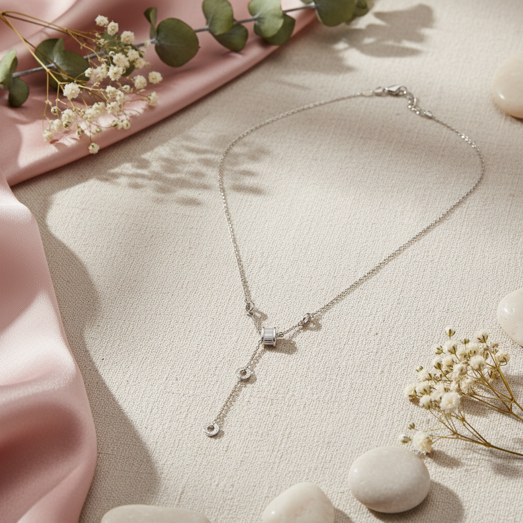 Nayra 925 Sterling Silver Drop Lariat Necklace