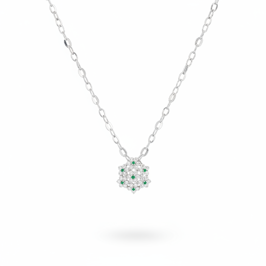 Vridha 925 Sterling Silver Floral Pendant Necklace