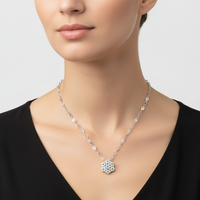 Vridha 925 Sterling Silver Floral Pendant Necklace