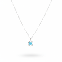 Neelara 925 Sterling Silver Blue Topaz Pendant Necklace