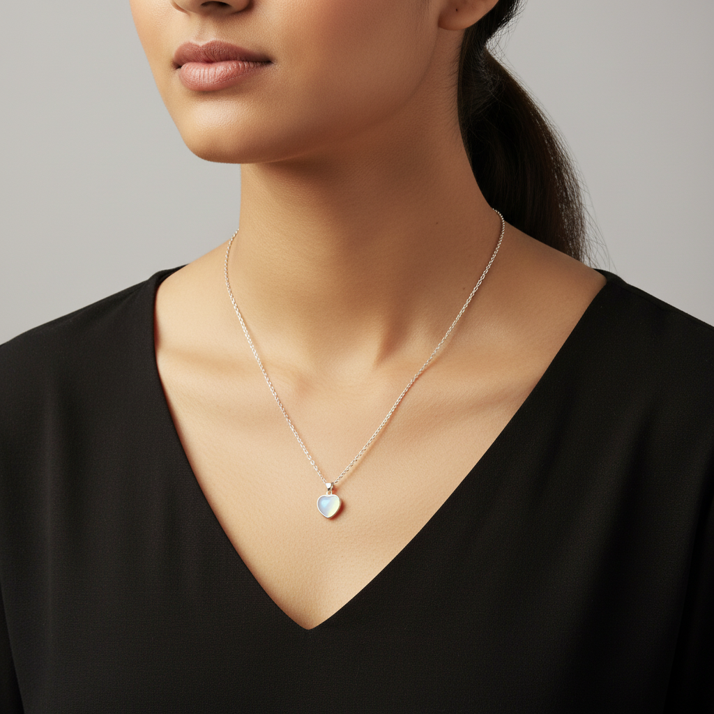 Hridaya 925 Sterling Silver Heart Pendant Necklace