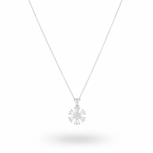 Taraash 925 Sterling Silver Radiant Sunburst Pendant Necklace