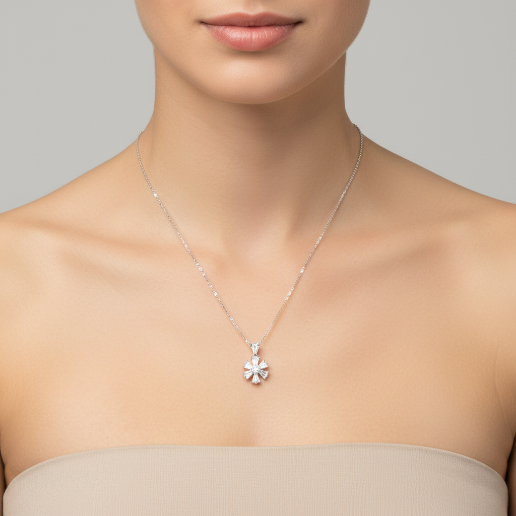 Taraash 925 Sterling Silver Radiant Sunburst Pendant Necklace
