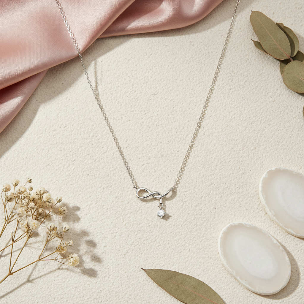 Anantya 925 Sterling Silver Infinity Necklace