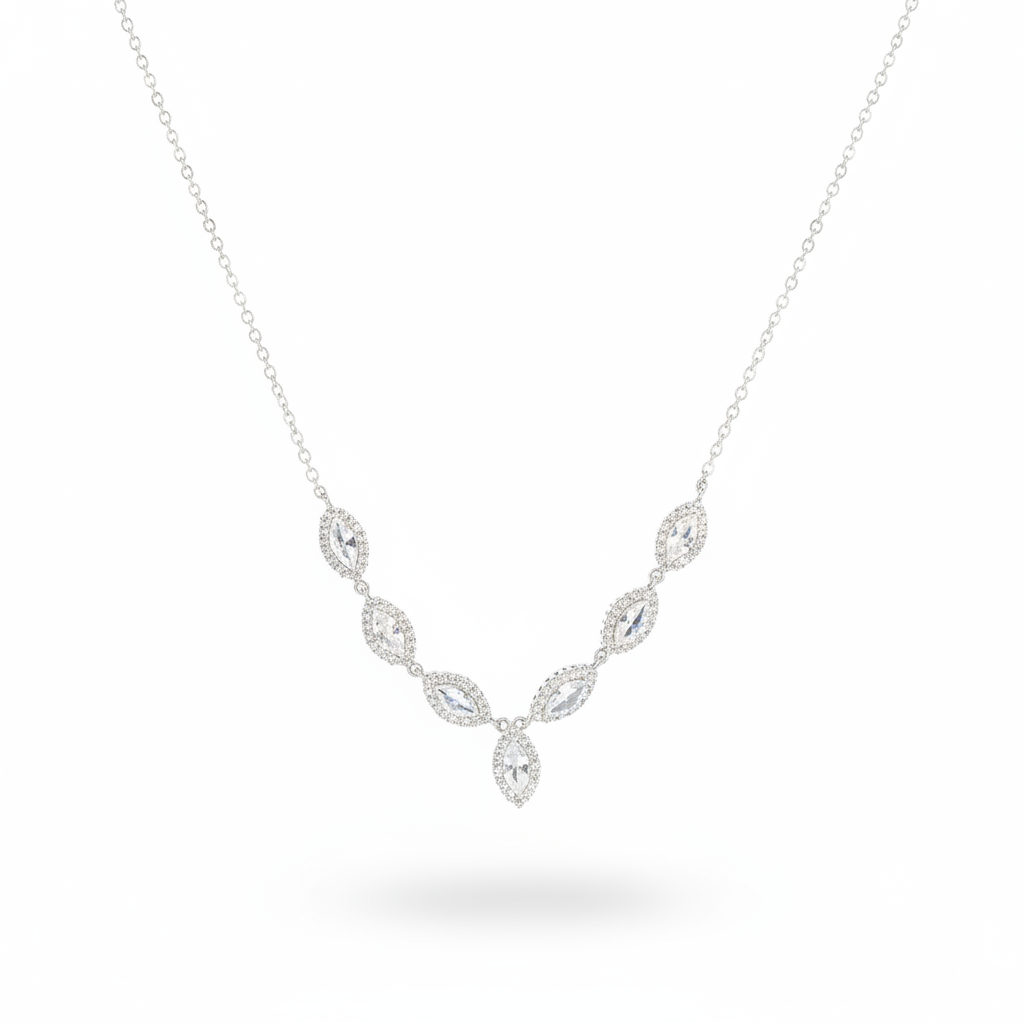 Pranaya 925 Sterling Silver Marquise Necklace