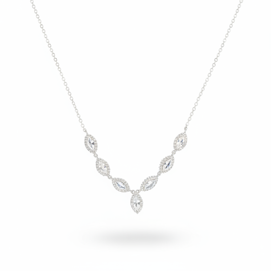 Pranaya 925 Sterling Silver Marquise Necklace