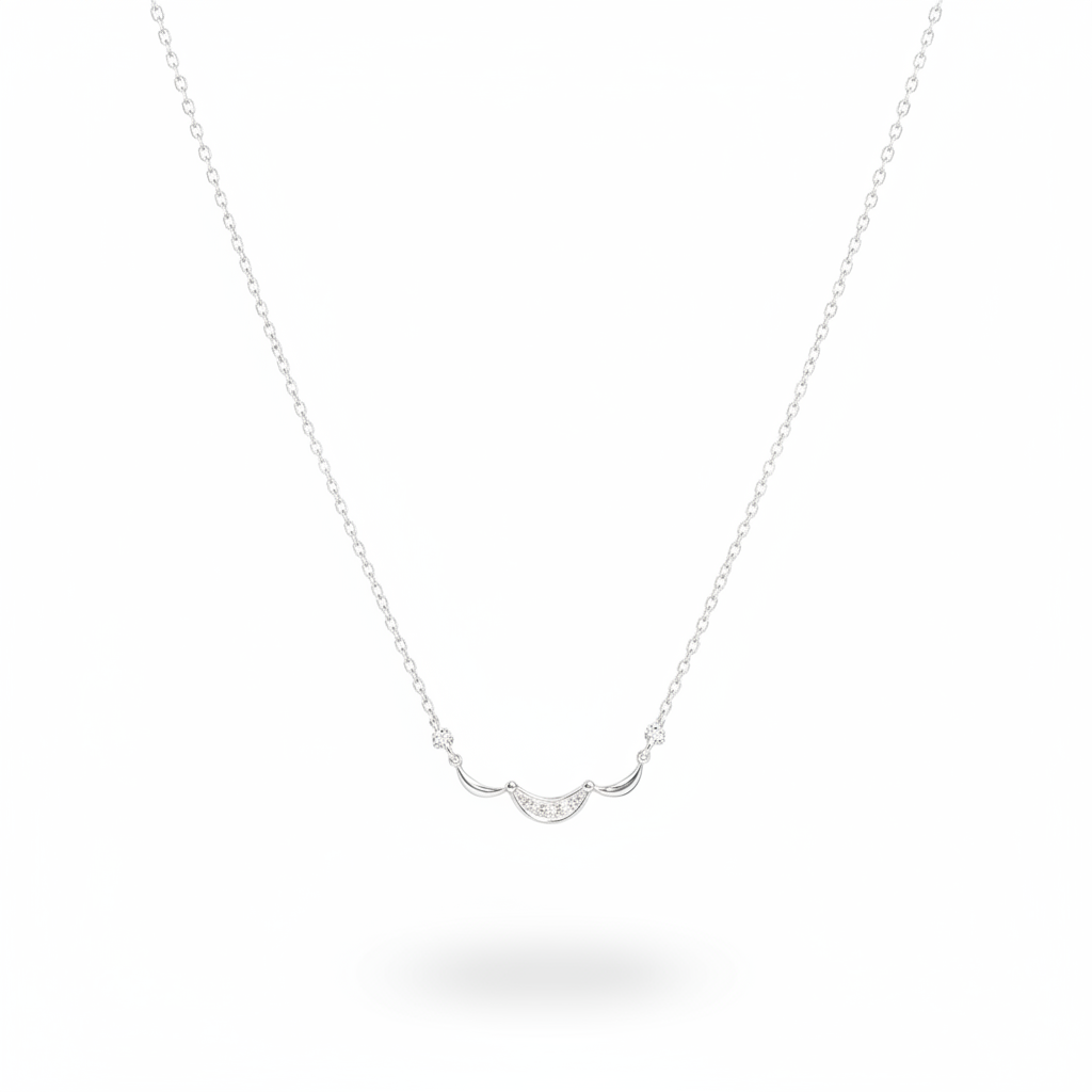 Chandrika 925 Sterling Silver Crescent Necklace