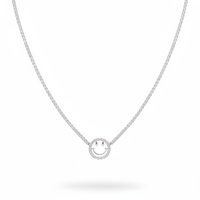 Hasini 925 Sterling Silver Smiley Necklace