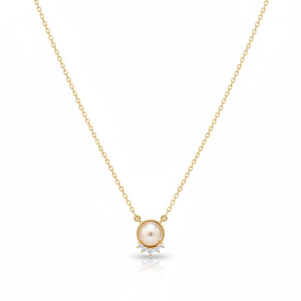 Mrinalini 925 Sterling Silver Gold-Plated Pearl Necklace