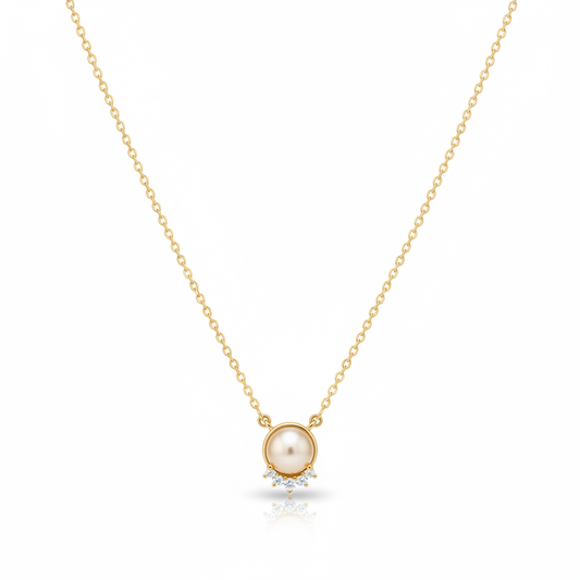 Mrinalini 925 Sterling Silver Gold-Plated Pearl Necklace