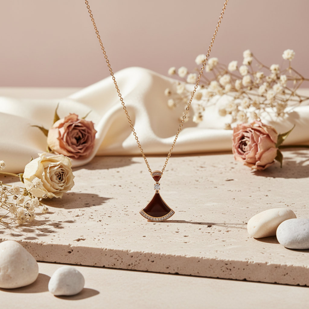 Ruhani 925 Sterling Silver Rose Gold-Plated Necklace