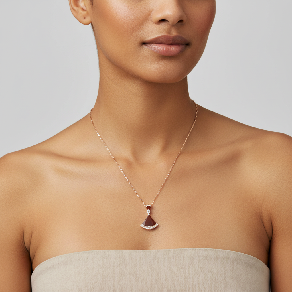 Ruhani 925 Sterling Silver Rose Gold-Plated Necklace