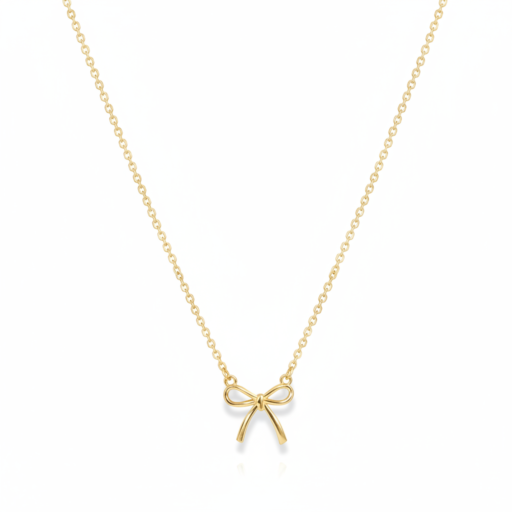 Bandhika 925 Sterling Silver Gold-Plated Bow Necklace