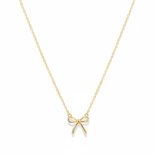 Bandhika 925 Sterling Silver Gold-Plated Bow Necklace