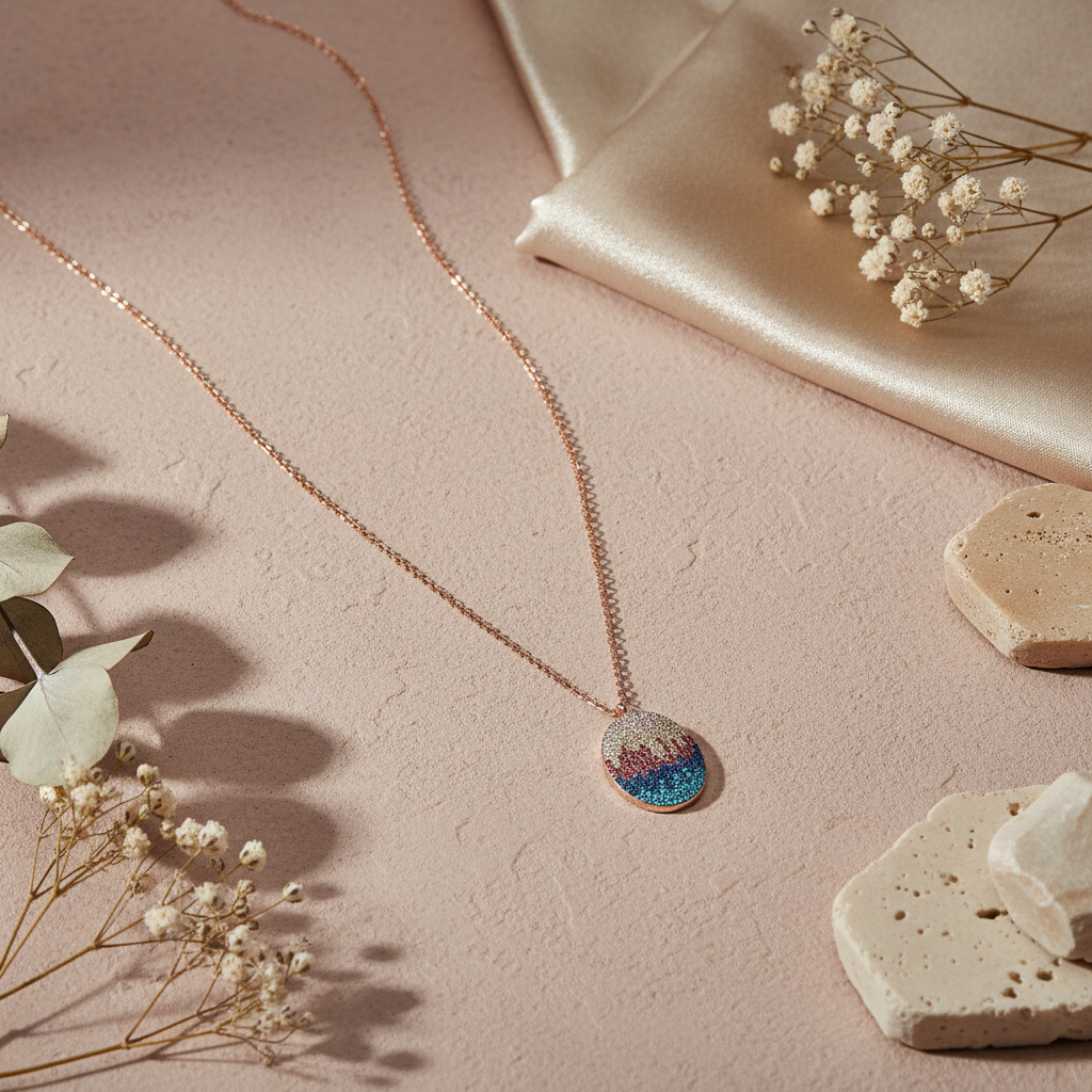 Aarunya 925 Sterling Silver Rose Gold-Plated Necklace