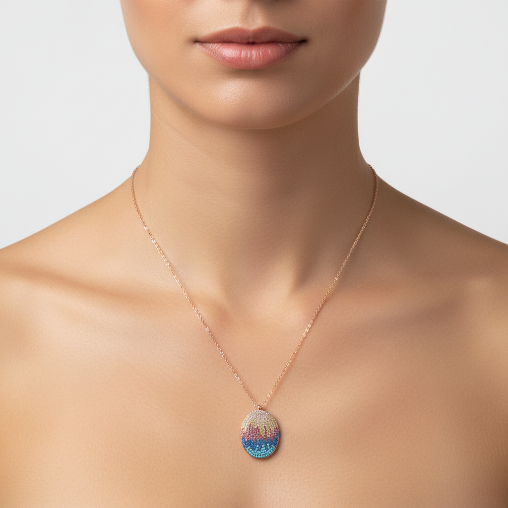 Aarunya 925 Sterling Silver Rose Gold-Plated Necklace