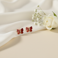 Scarlet Butterfly Studs
