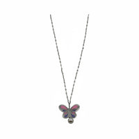 Butterfly Blush Silver Necklace