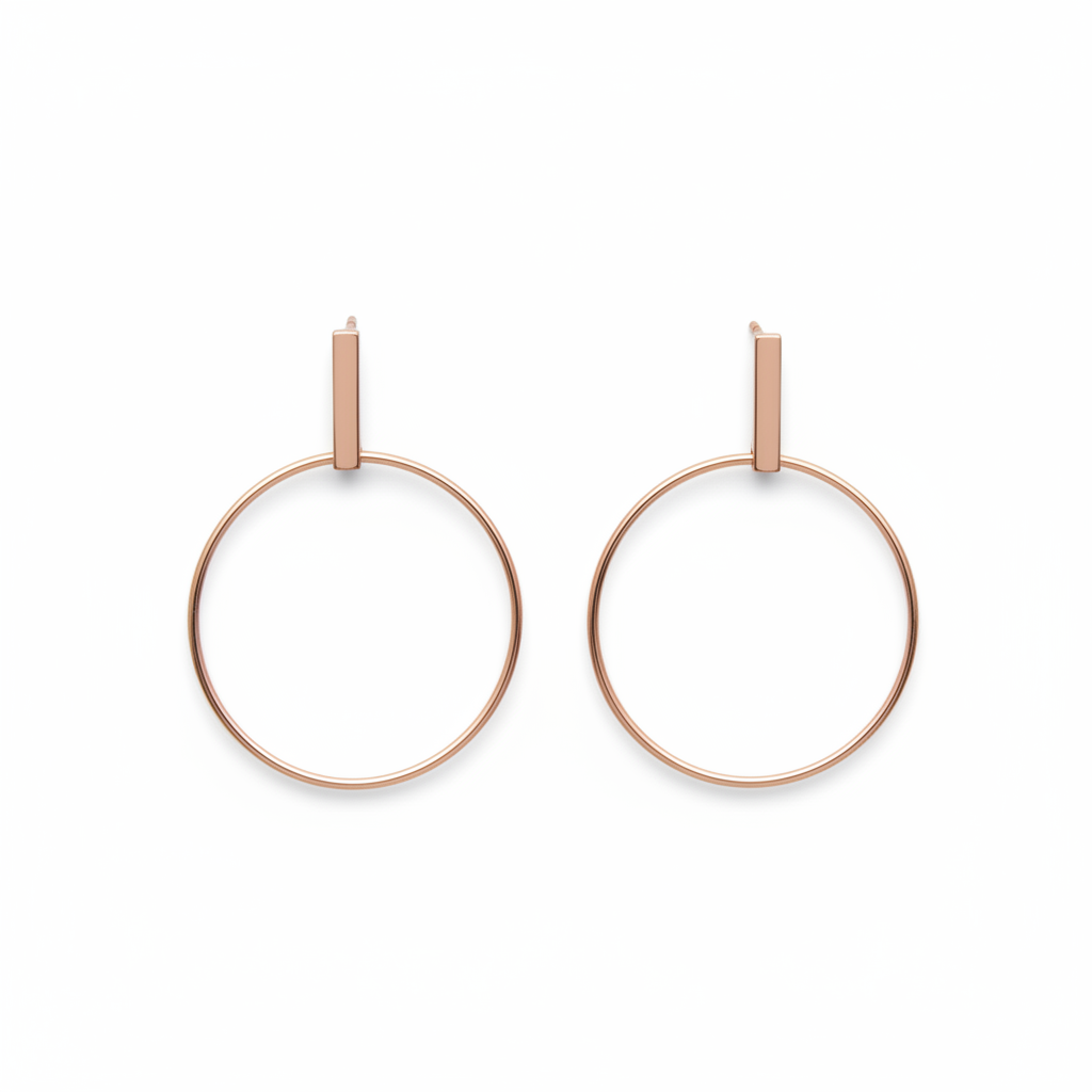 Aurora Minimal Rose-Gold Hoops