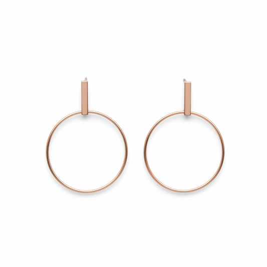 Aurora Minimal Rose-Gold Hoops