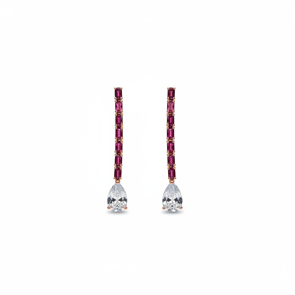 Ruby Royale Drop Earrings
