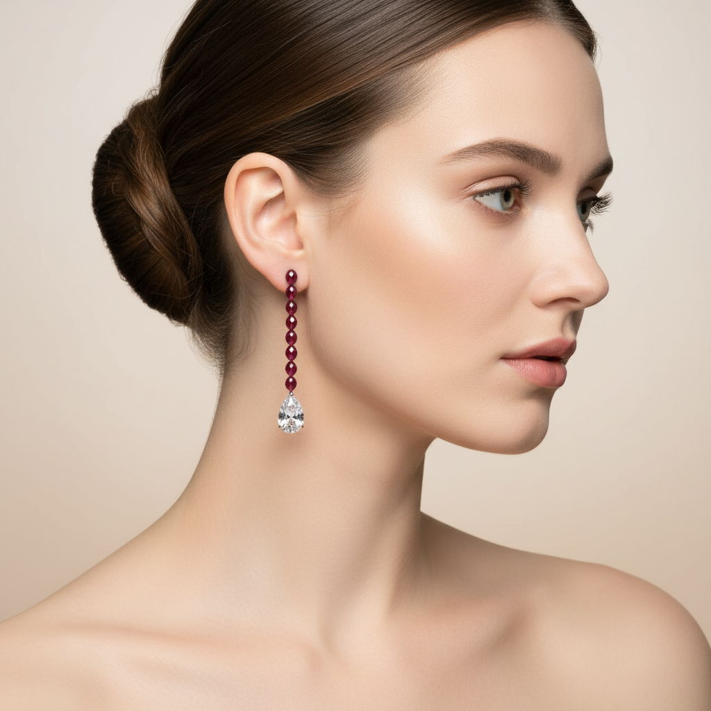 Ruby Royale Drop Earrings