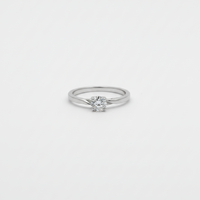 Classic Silver Solitaire Ring with Round-Cut Crystal For Women