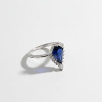 Silver Plated Midnight Elegance Sapphire Blue Ring For Women